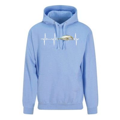 Bluefin Trevally Heartbeat For Saltwater Fish Fishing Lovers Unisex Surf Hoodie