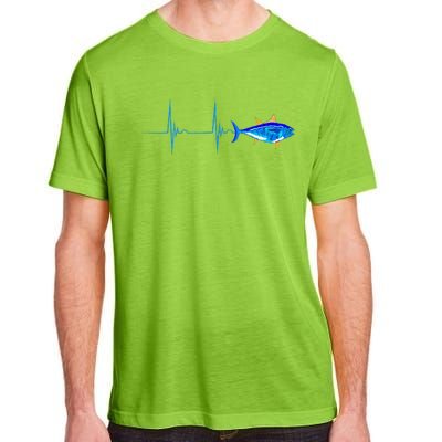 Bluefin Tuna Heartbeat EKG Pulseline Deep Sea Fishing Adult ChromaSoft Performance T-Shirt