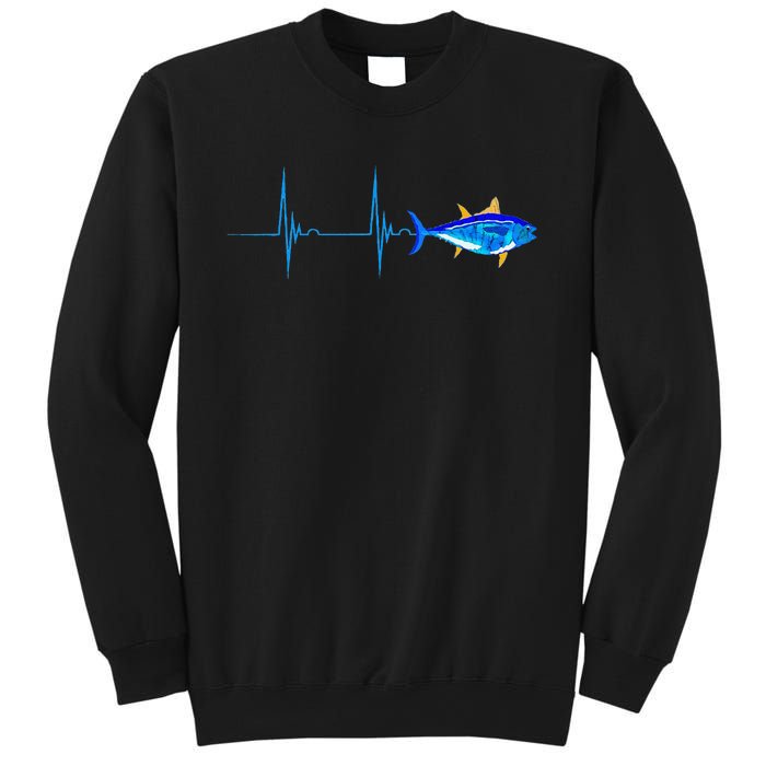 Bluefin Tuna Heartbeat EKG Pulseline Deep Sea Fishing Sweatshirt