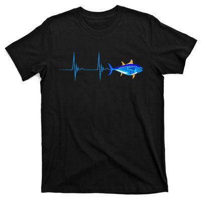 Bluefin Tuna Heartbeat EKG Pulseline Deep Sea Fishing T-Shirt