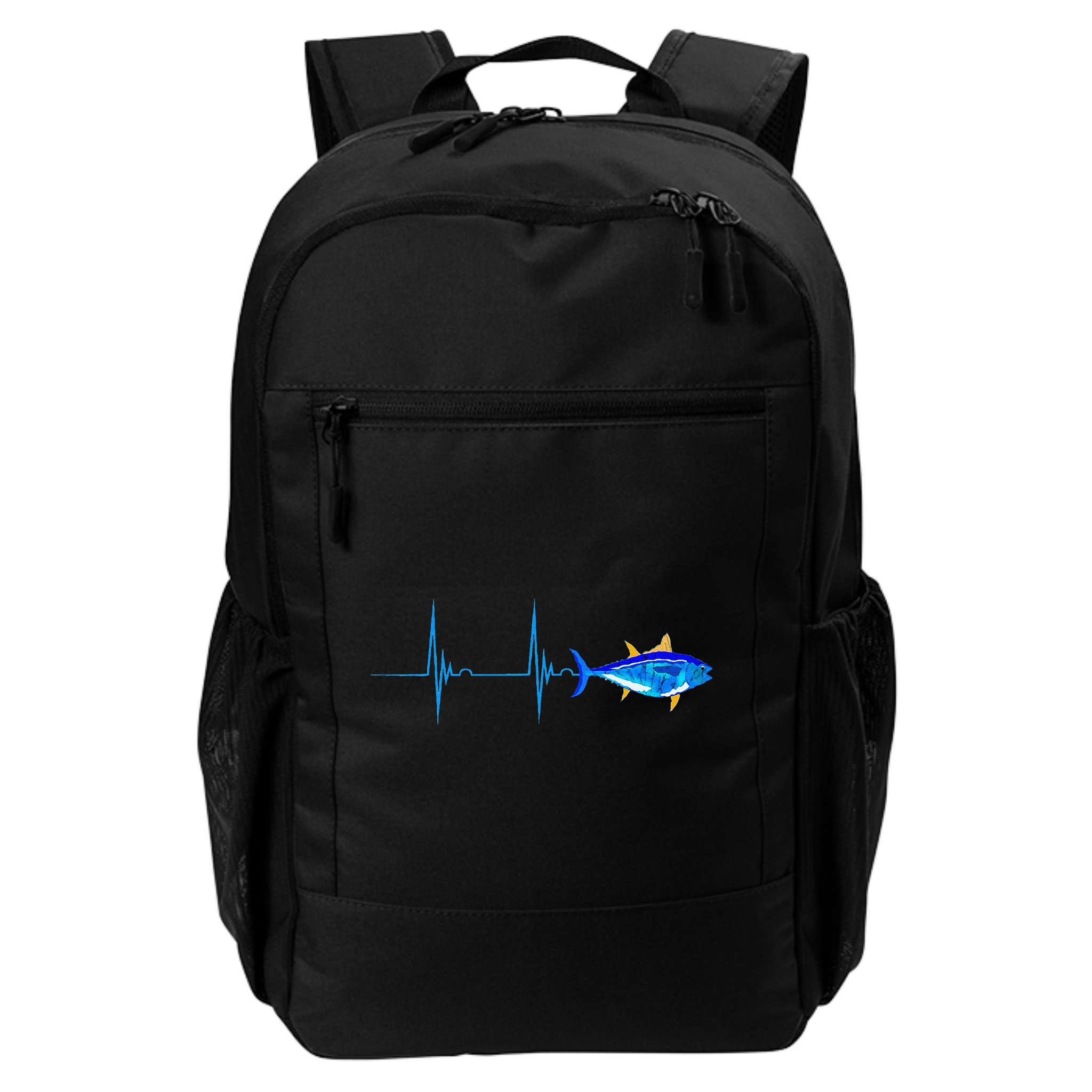 Bluefin Tuna Heartbeat EKG Pulseline Deep Sea Fishing Backpack