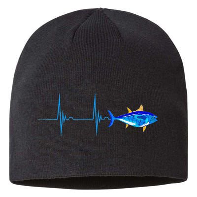 Bluefin Tuna Heartbeat EKG Pulseline Deep Sea Fishing Sustainable Beanie