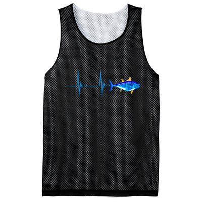 Bluefin Tuna Heartbeat EKG Pulseline Deep Sea Fishing Mesh Reversible Basketball Jersey Tank