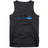 Bluefin Tuna Heartbeat EKG Pulseline Deep Sea Fishing Tank Top