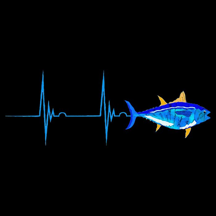 Bluefin Tuna Heartbeat EKG Pulseline Deep Sea Fishing Toddler T-Shirt