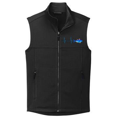 Bluefin Tuna Heartbeat EKG Pulseline Deep Sea Fishing Collective Smooth Fleece Vest