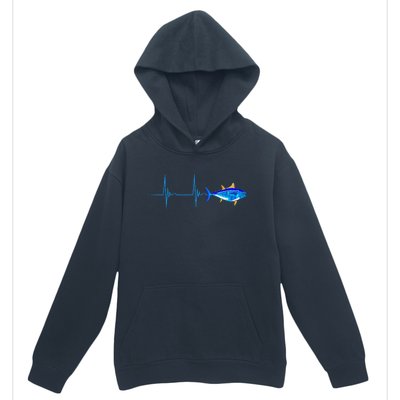 Bluefin Tuna Heartbeat EKG Pulseline Deep Sea Fishing Urban Pullover Hoodie