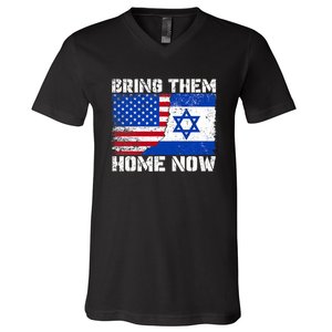 Bring Them Home Now Bring Them Home Now Israel Flag V-Neck T-Shirt