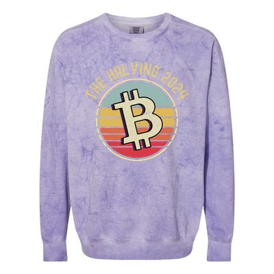 Bitcoin The Halving 2024 To The Moon Colorblast Crewneck Sweatshirt