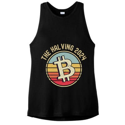 Bitcoin The Halving 2024 To The Moon Ladies PosiCharge Tri-Blend Wicking Tank