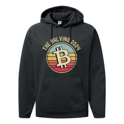 Bitcoin The Halving 2024 To The Moon Performance Fleece Hoodie