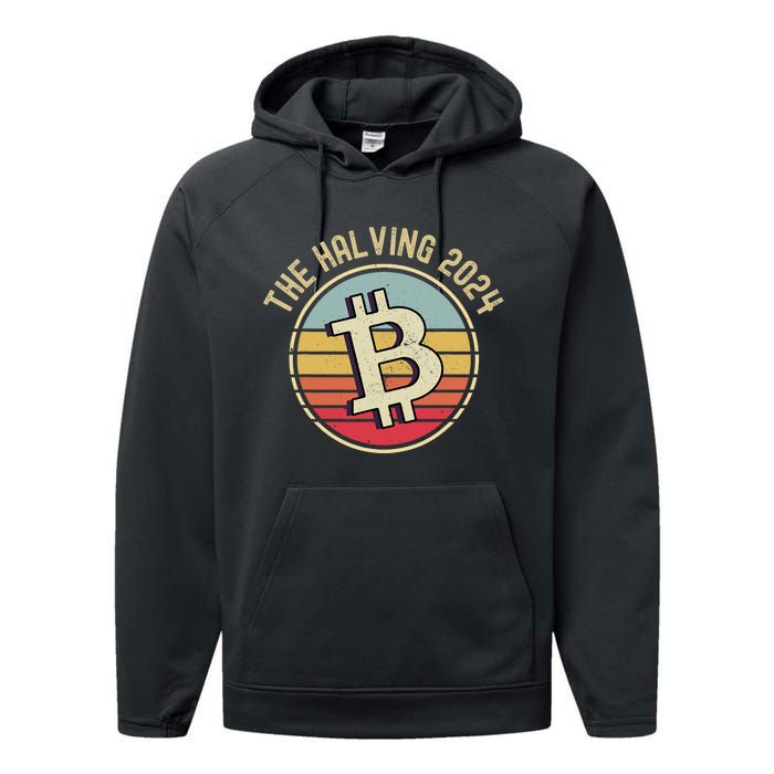 Bitcoin The Halving 2024 To The Moon Performance Fleece Hoodie