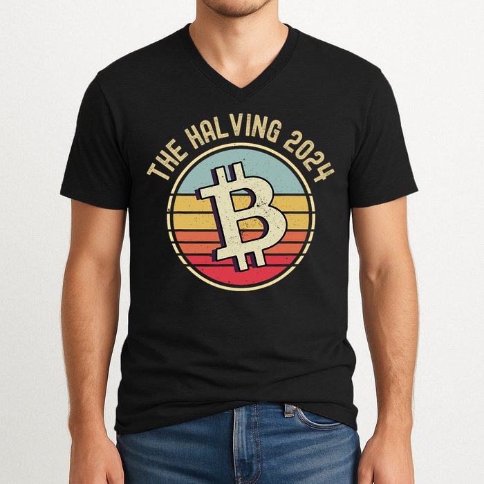 Bitcoin The Halving 2024 To The Moon V-Neck T-Shirt