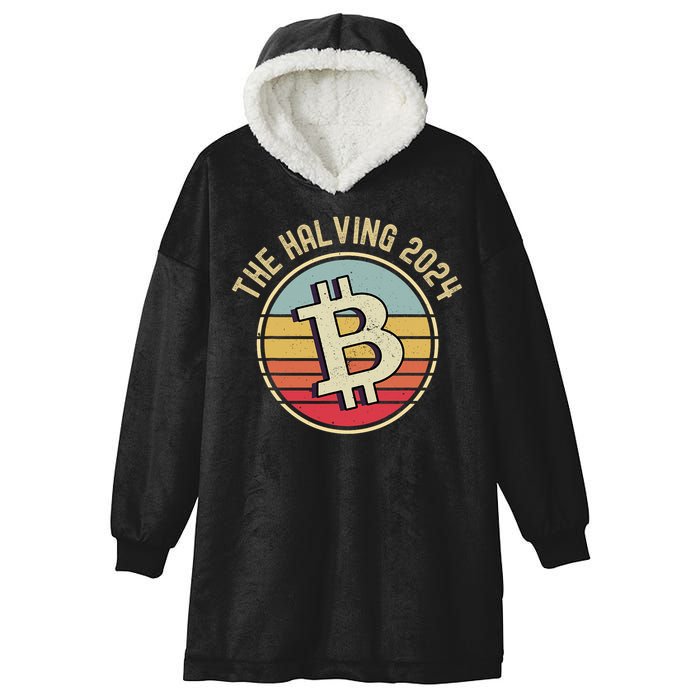 Bitcoin The Halving 2024 To The Moon Hooded Wearable Blanket