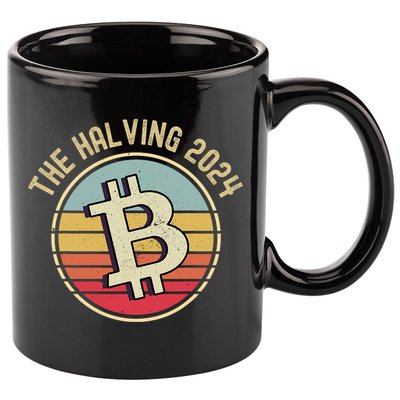 Bitcoin The Halving 2024 To The Moon 11oz C Handle Ceramic Mug