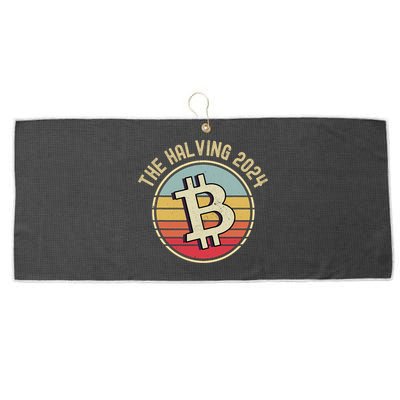 Bitcoin The Halving 2024 To The Moon Large Microfiber Waffle Golf Towel