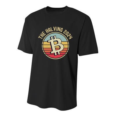 Bitcoin The Halving 2024 To The Moon Youth Performance Sprint T-Shirt