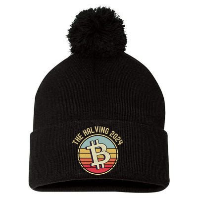 Bitcoin The Halving 2024 To The Moon Pom Pom 12in Knit Beanie