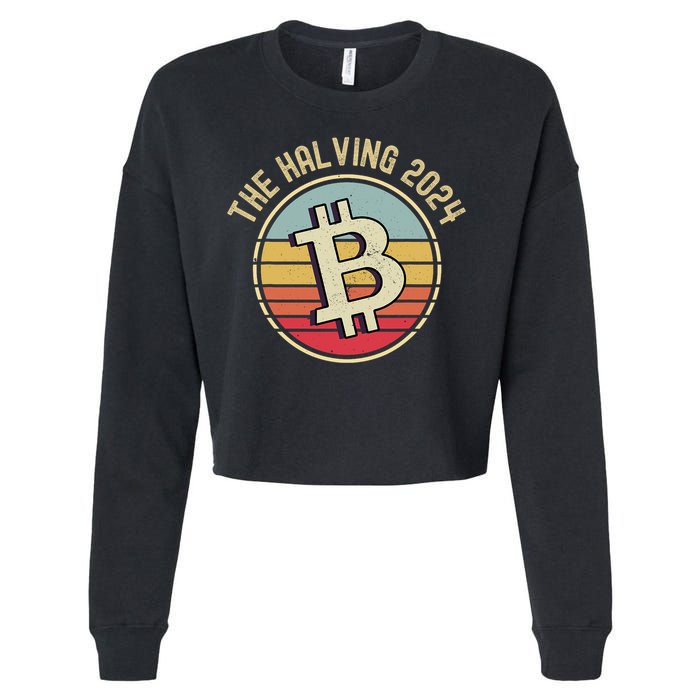 Bitcoin The Halving 2024 To The Moon Cropped Pullover Crew