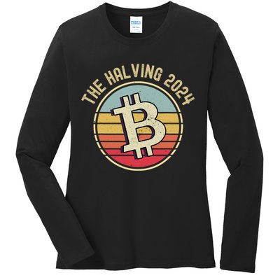 Bitcoin The Halving 2024 To The Moon Ladies Long Sleeve Shirt