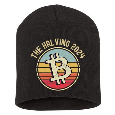 Bitcoin The Halving 2024 To The Moon Short Acrylic Beanie