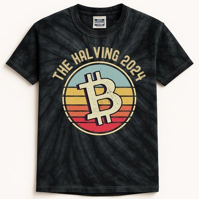 Bitcoin The Halving 2024 To The Moon Kids Tie-Dye T-Shirt