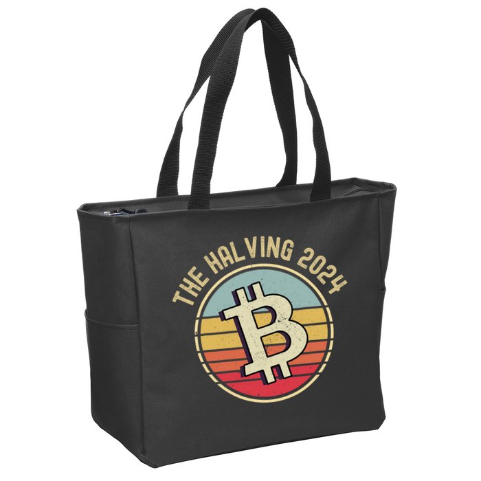 Bitcoin The Halving 2024 To The Moon Zip Tote Bag