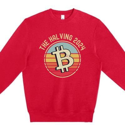 Bitcoin The Halving 2024 To The Moon Premium Crewneck Sweatshirt