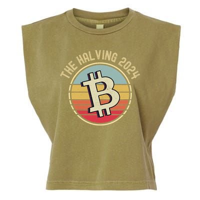Bitcoin The Halving 2024 To The Moon Garment-Dyed Women's Muscle Tee