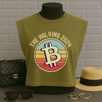 Bitcoin The Halving 2024 To The Moon Garment-Dyed Women's Muscle Tee