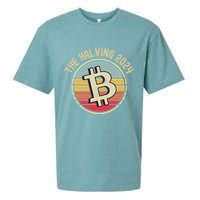 Bitcoin The Halving 2024 To The Moon Sueded Cloud Jersey T-Shirt