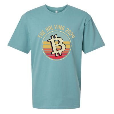 Bitcoin The Halving 2024 To The Moon Sueded Cloud Jersey T-Shirt