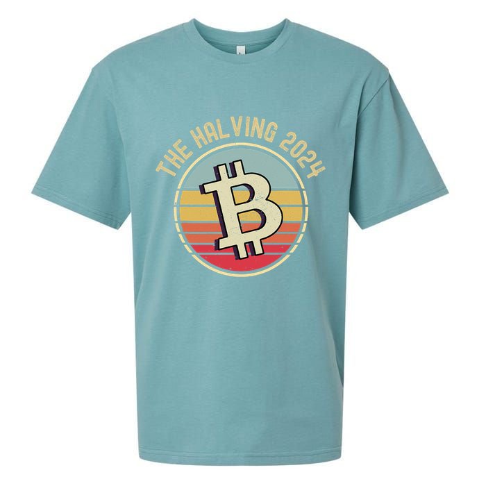 Bitcoin The Halving 2024 To The Moon Sueded Cloud Jersey T-Shirt