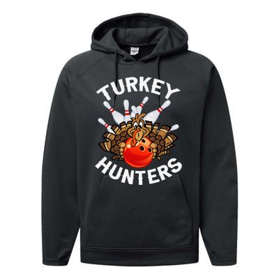 Bowling Turkey Hunters Bowlers Thanksgiving Funny Gift Performance Fleece Hoodie