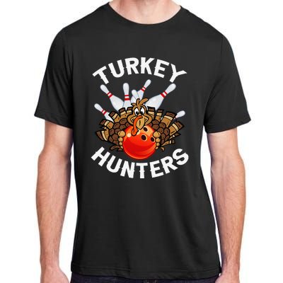 Bowling Turkey Hunters Bowlers Thanksgiving Funny Gift Adult ChromaSoft Performance T-Shirt