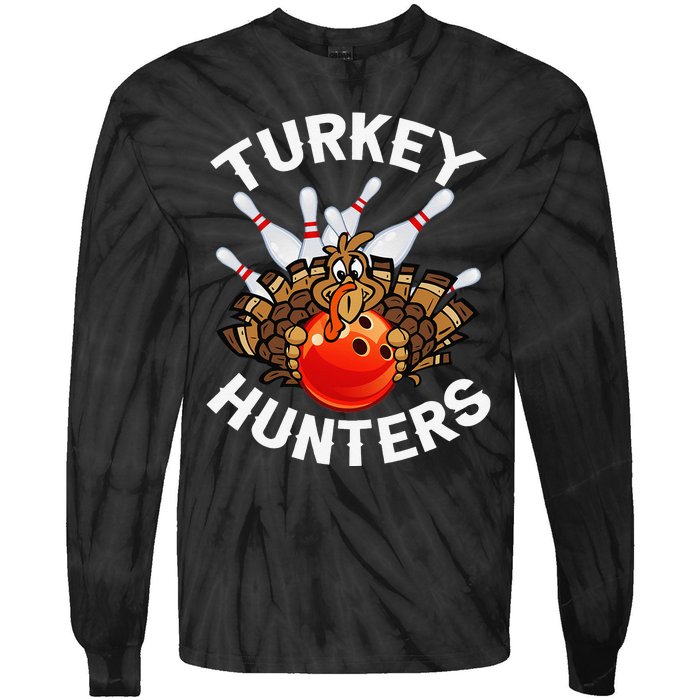 Bowling Turkey Hunters Bowlers Thanksgiving Funny Gift Tie-Dye Long Sleeve Shirt