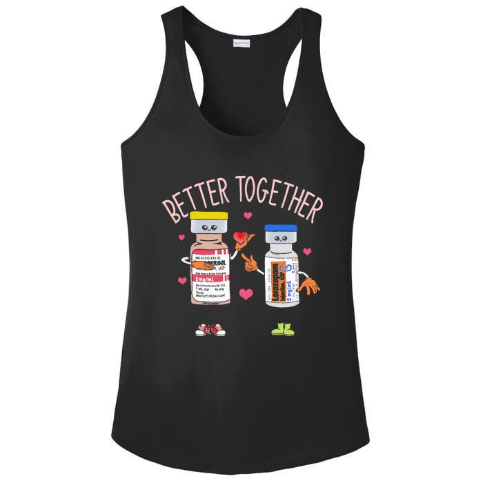 Better Together Haldol Ativan Icu Nurse ValentineS Day Ladies PosiCharge Competitor Racerback Tank