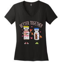 Better Together Haldol Ativan Icu Nurse ValentineS Day Women's V-Neck T-Shirt