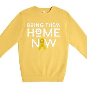 Bring Them Home Now Yellow Ribbon Heart Premium Crewneck Sweatshirt