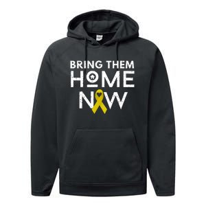 Bring Them Home Now Yellow Ribbon Heart Performance Fleece Hoodie