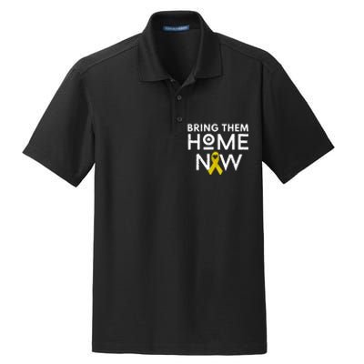 Bring Them Home Now Yellow Ribbon Heart Dry Zone Grid Polo