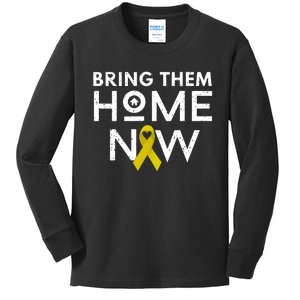 Bring Them Home Now Yellow Ribbon Heart Kids Long Sleeve Shirt