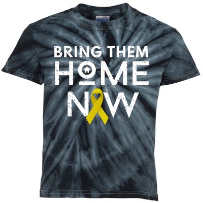 Bring Them Home Now Yellow Ribbon Heart Kids Tie-Dye T-Shirt