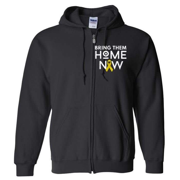 Bring Them Home Now Yellow Ribbon Heart Full Zip Hoodie