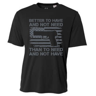 Better To Have And Not Need Pro Guns 9mm Pistol USA Flag Cooling Performance Crew T-Shirt