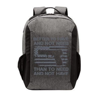 Better To Have And Not Need Pro Guns 9mm Pistol USA Flag Vector Backpack