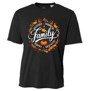 Blessed Thankful Happy Grateful Family Matching Thanksgiving Cooling Performance Crew T-Shirt