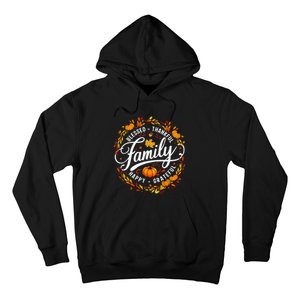 Blessed Thankful Happy Grateful Family Matching Thanksgiving Hoodie