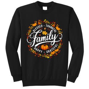 Blessed Thankful Happy Grateful Family Matching Thanksgiving Sweatshirt