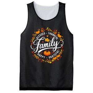 Blessed Thankful Happy Grateful Family Matching Thanksgiving Mesh Reversible Basketball Jersey Tank